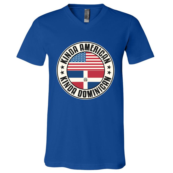 Dual Citizenship American Dominican Republic Usa Flag Gift V-Neck T-Shirt