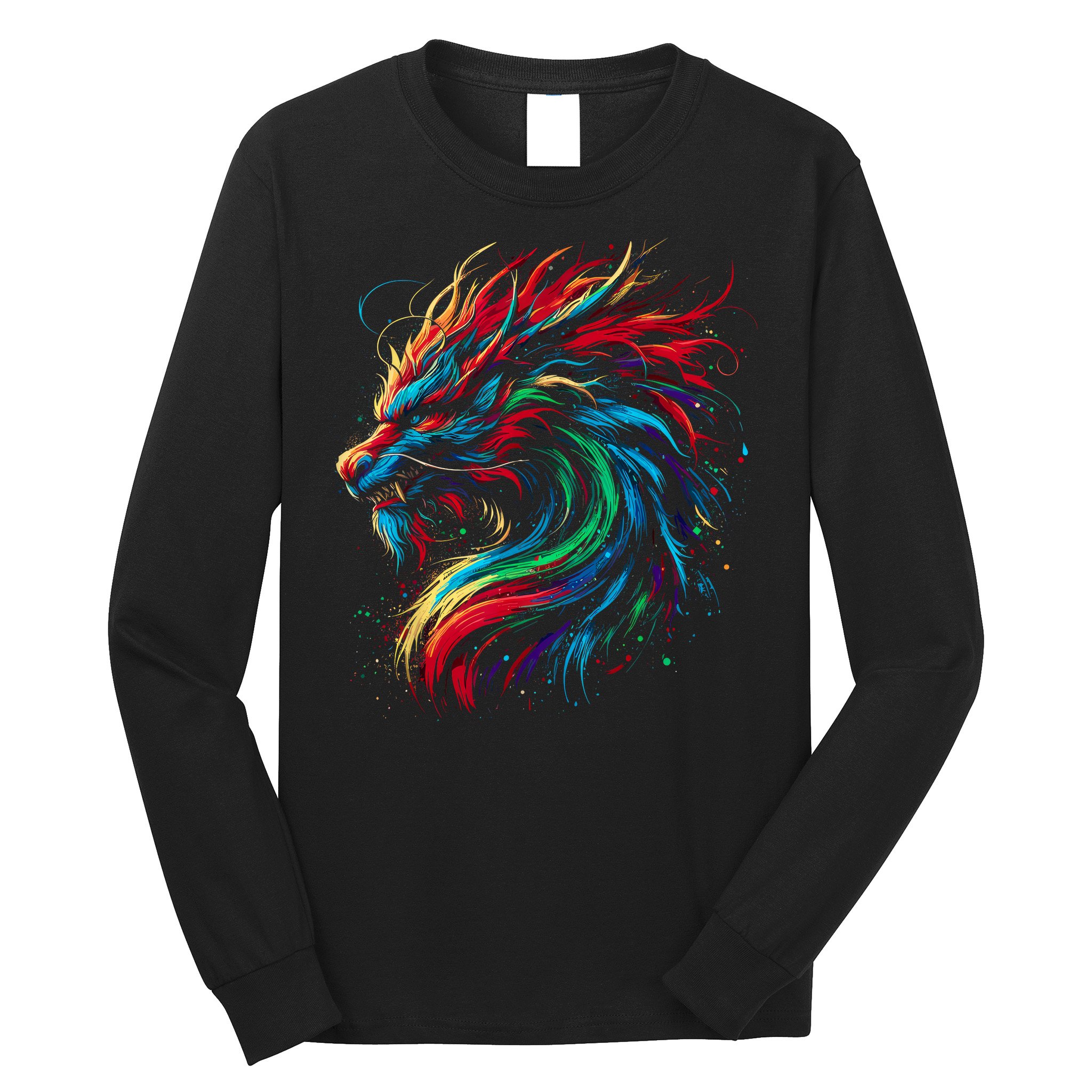 Dragon Colorful Animal Art Fantasy Dragon  Long Sleeve Shirt