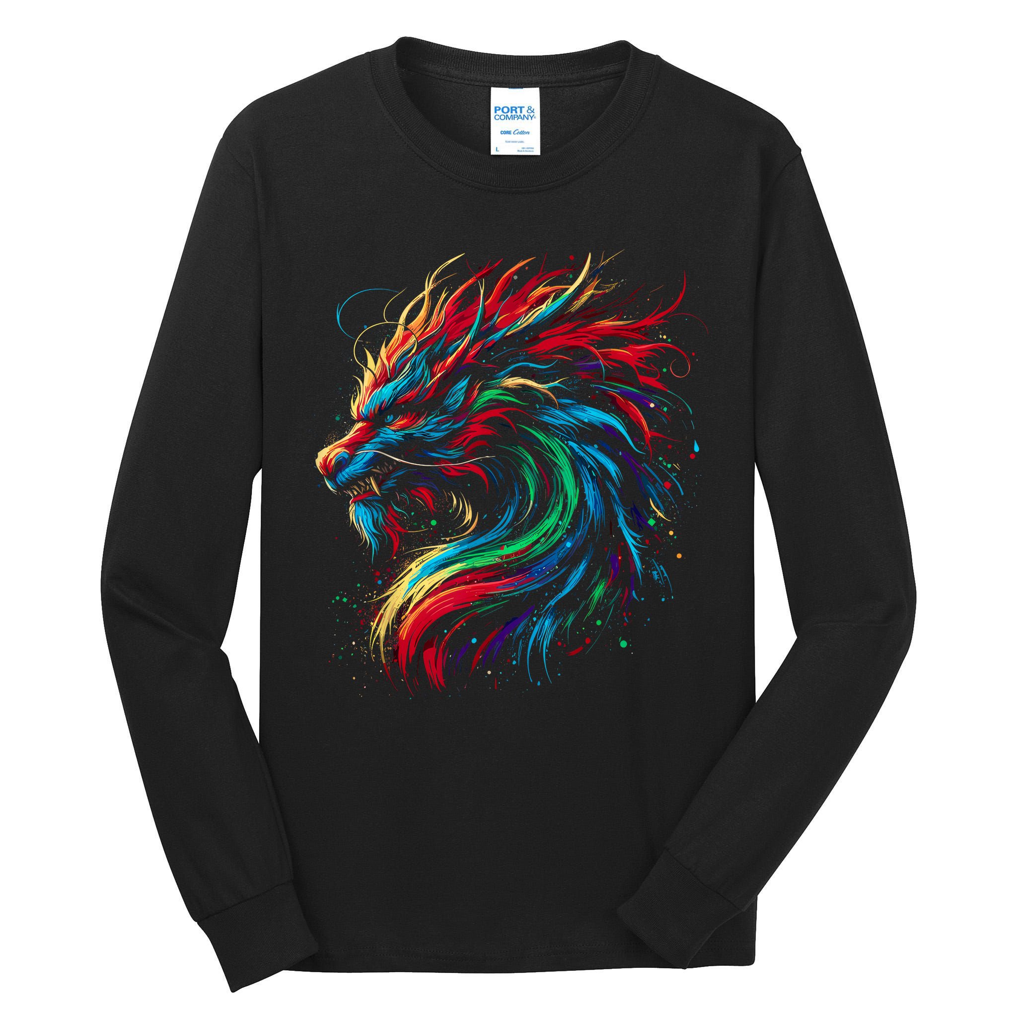 Dragon Colorful Animal Art Fantasy Dragon  Tall Long Sleeve T-Shirt