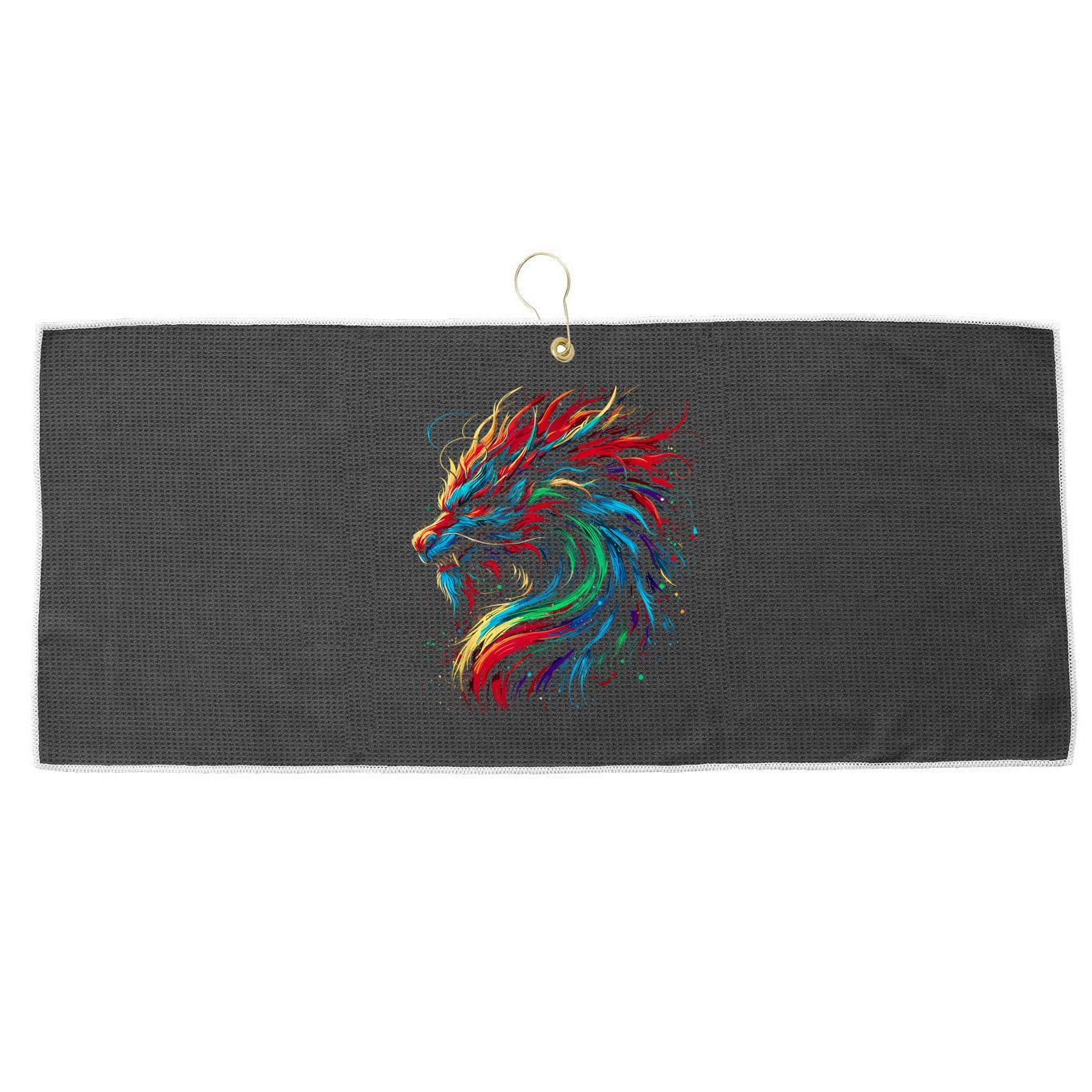 Dragon Colorful Animal Art Fantasy Dragon  Large Microfiber Waffle Golf Towel