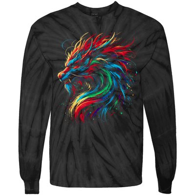 Dragon Colorful Animal Art Fantasy Dragon  Tie-Dye Long Sleeve Shirt