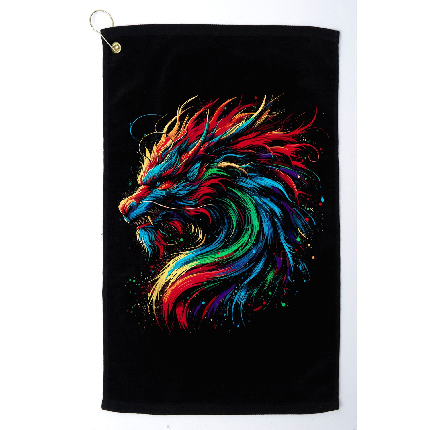 Dragon Colorful Animal Art Fantasy Dragon  Golf Towel