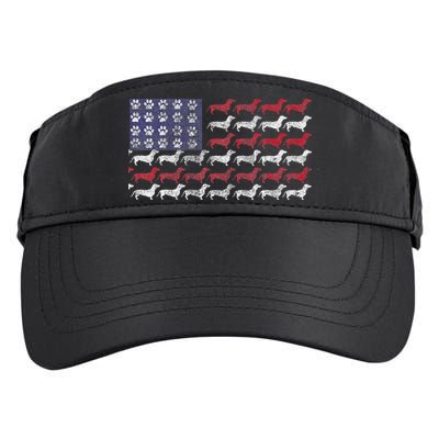 Dachshund Cute American Flag 4th Of July Gif Adult Drive Performance Visor