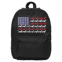 Dachshund Cute American Flag 4th Of July Gif 16 in Basic Backpack