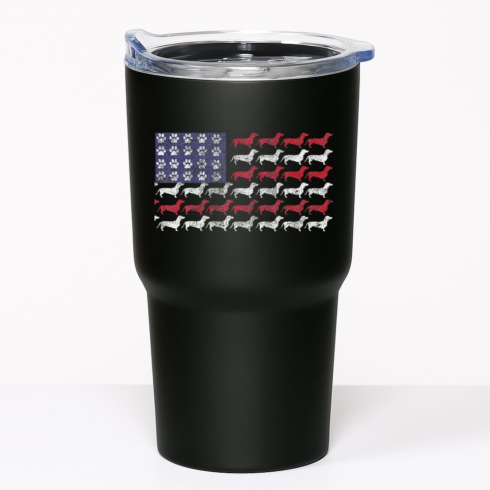 Dachshund Cute American Flag 4th Of July Gif Tumbler