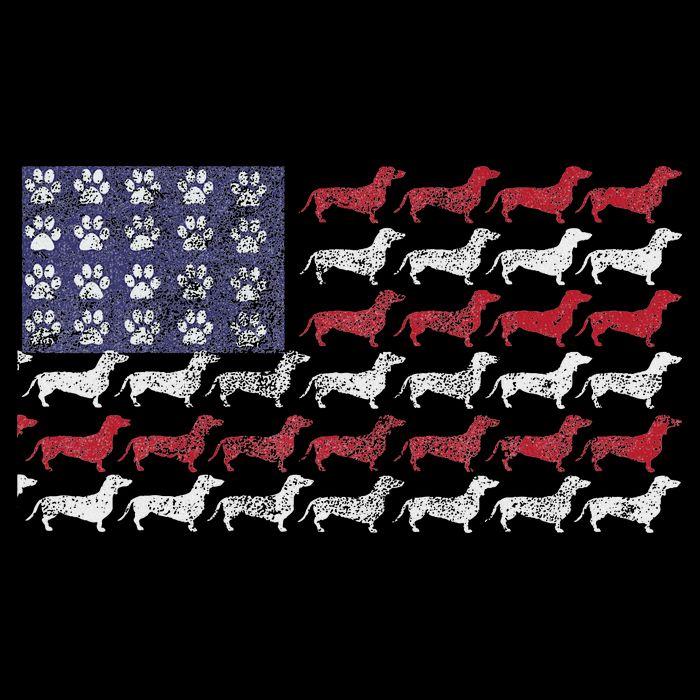 Dachshund Cute American Flag 4th Of July Gif Poster