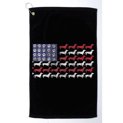 Dachshund Cute American Flag 4th Of July Gif Golf Towel