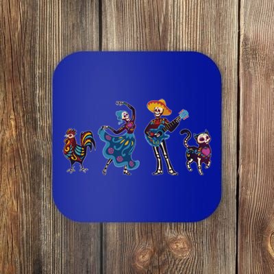 Dancing Catrina And Mariachi Musician Camiseta Day Of The Dead Gift Coaster