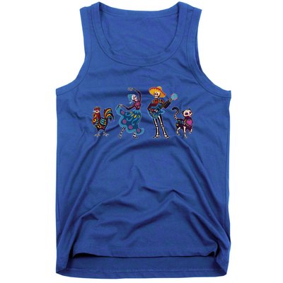 Dancing Catrina And Mariachi Musician Camiseta Day Of The Dead Gift Tank Top