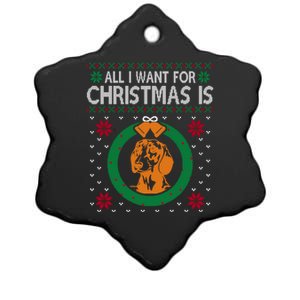 Dachshunds Christmas All I Want For Christmas Is Dachshunds Great Gift Ceramic Star Ornament