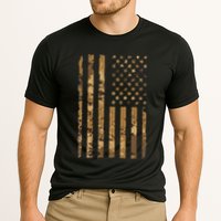 Desert Camo American Flag Military Tactical Camouflage Cooling Performance Crew T-Shirt