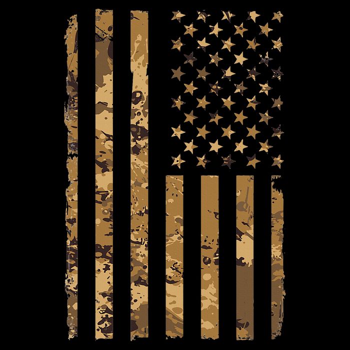 Desert Camo American Flag Military Tactical Camouflage Cooling Performance Crew T-Shirt