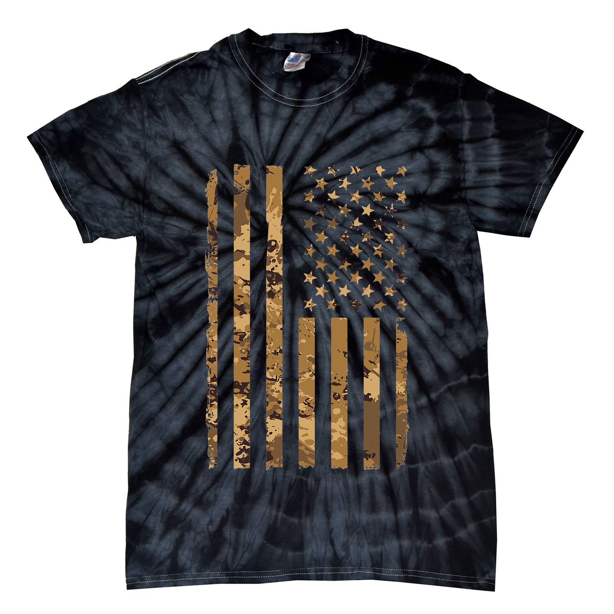 Desert Camo American Flag Military Tactical Camouflage Tie-Dye T-Shirt
