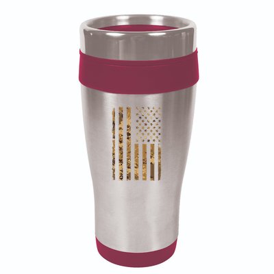 Desert Camo American Flag Military Tactical Camouflage 16oz Travel Tumbler