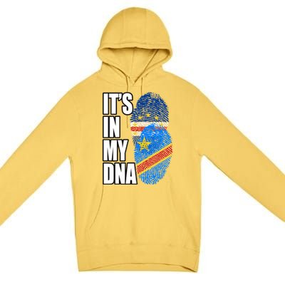 Democratic Congolese And Cabo Verdean Mix Dna Flag Heritage Gift Premium Pullover Hoodie