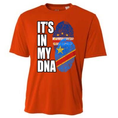 Democratic Congolese And Cabo Verdean Mix Dna Flag Heritage Gift Cooling Performance Crew T-Shirt