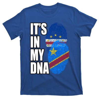 Democratic Congolese And Cabo Verdean Mix Dna Flag Heritage Gift T-Shirt