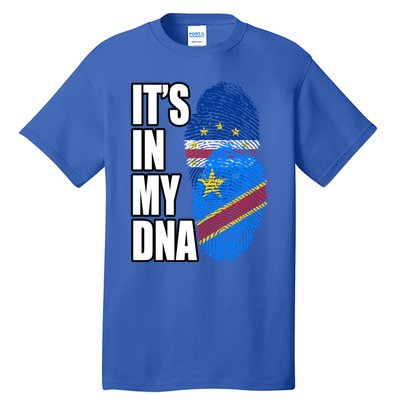 Democratic Congolese And Cabo Verdean Mix Dna Flag Heritage Gift Tall T-Shirt