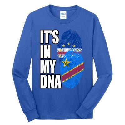 Democratic Congolese And Cabo Verdean Mix Dna Flag Heritage Gift Tall Long Sleeve T-Shirt