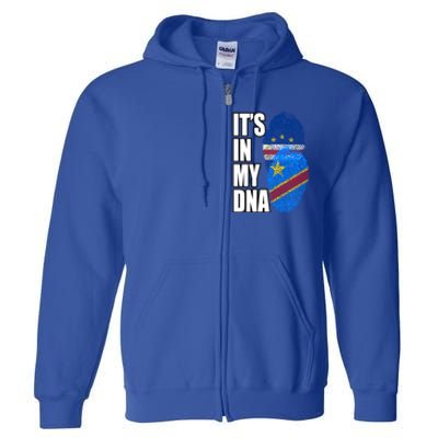 Democratic Congolese And Cabo Verdean Mix Dna Flag Heritage Gift Full Zip Hoodie