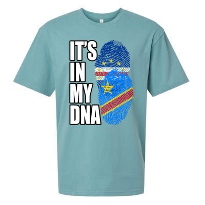 Democratic Congolese And Cabo Verdean Mix Dna Flag Heritage Gift Sueded Cloud Jersey T-Shirt