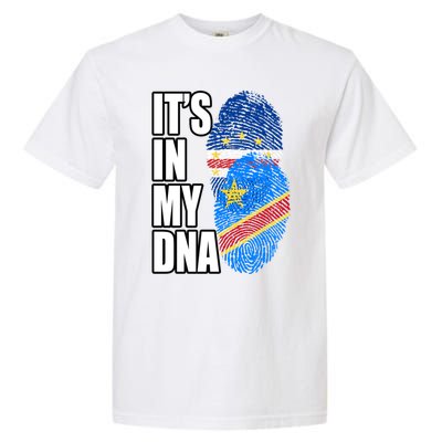 Democratic Congolese And Cabo Verdean Mix Dna Flag Heritage Gift Garment-Dyed Heavyweight T-Shirt