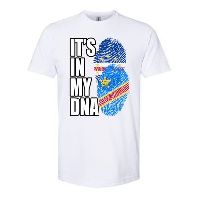 Democratic Congolese And Cabo Verdean Mix Dna Flag Heritage Gift Softstyle CVC T-Shirt