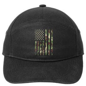 Desert Camo American Flag Military Tactical Camouflage Usa 7-Panel Snapback Hat