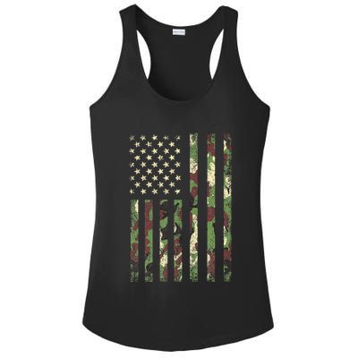 Desert Camo American Flag Military Tactical Camouflage Usa Ladies PosiCharge Competitor Racerback Tank