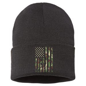 Desert Camo American Flag Military Tactical Camouflage Usa Sustainable Knit Beanie