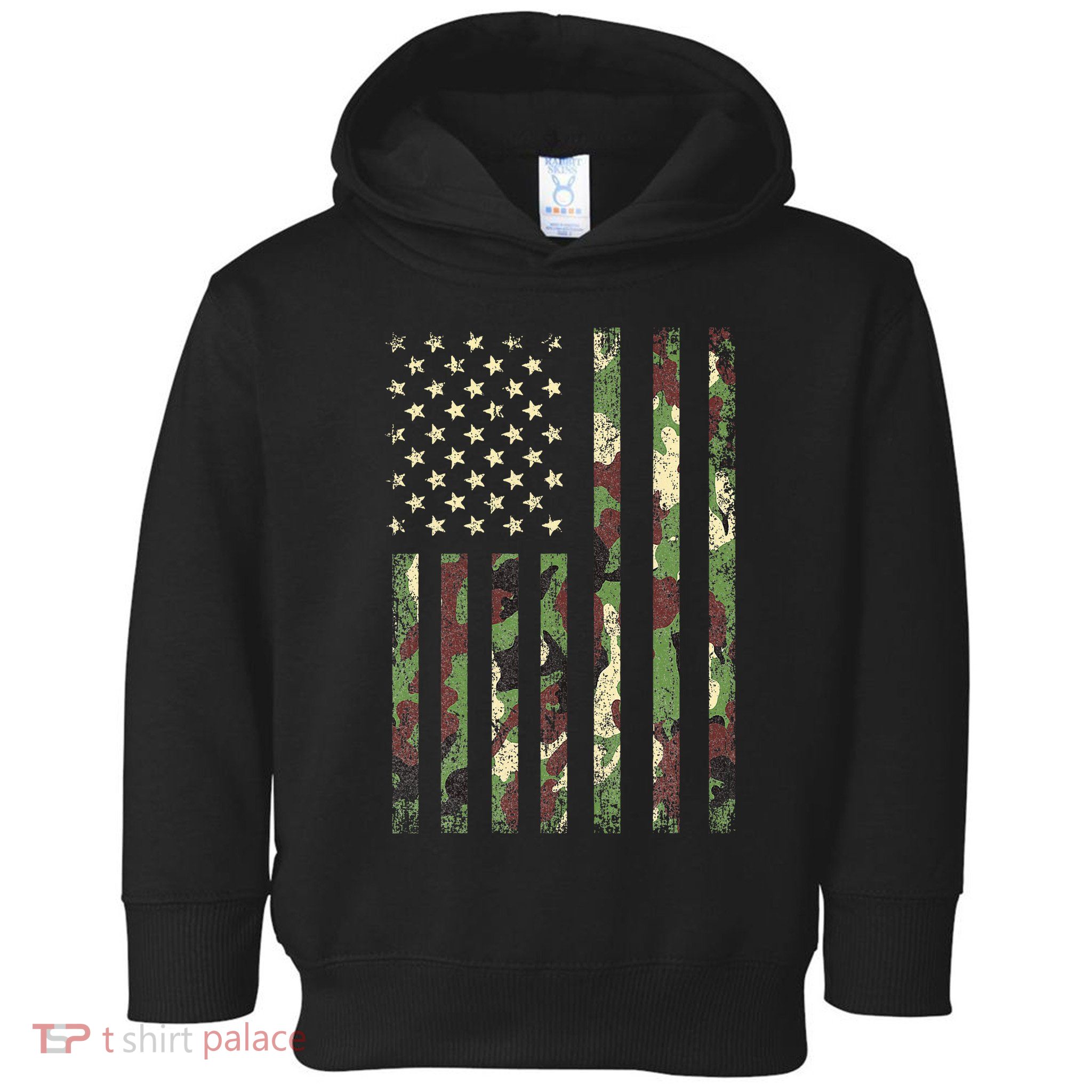 Desert Camo American Flag Military Tactical Camouflage Usa Toddler Hoodie