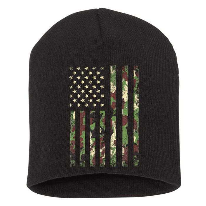 Desert Camo American Flag Military Tactical Camouflage Usa Short Acrylic Beanie