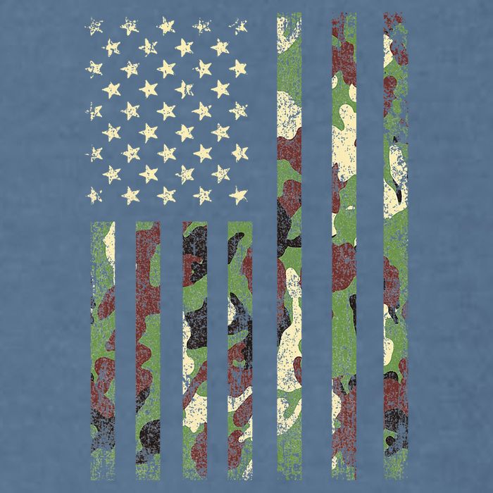 Desert Camo American Flag Military Tactical Camouflage Usa Garment-Dyed Sweatshirt