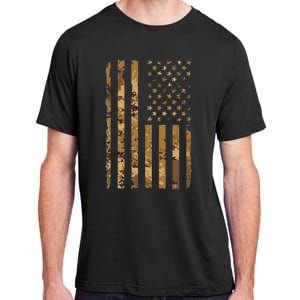 Desert Camo American Flag Military Tactical Camouflage Adult ChromaSoft Performance T-Shirt