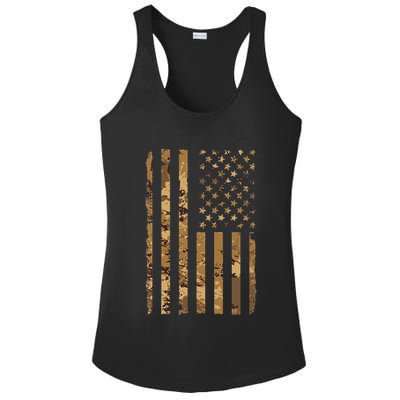 Desert Camo American Flag Military Tactical Camouflage Ladies PosiCharge Competitor Racerback Tank