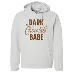 Dark Chocolate Babe Melanin Girl Black History Month Performance Fleece Hoodie