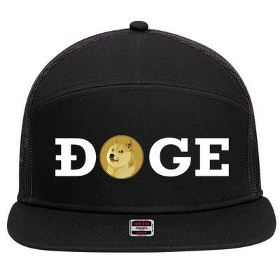Dogecoin Cryptocurrency Blockchain Shiba Inu Doge Dogecoin 7 Panel Mesh Trucker Snapback Hat