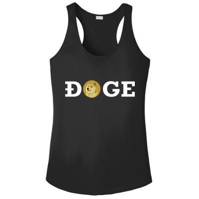 Dogecoin Cryptocurrency Blockchain Shiba Inu Doge Dogecoin Ladies PosiCharge Competitor Racerback Tank