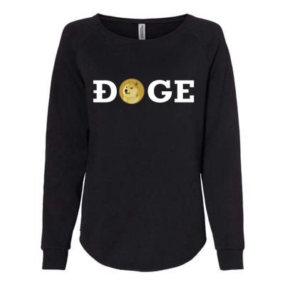 Dogecoin Cryptocurrency Blockchain Shiba Inu Doge Dogecoin Womens California Wash Sweatshirt