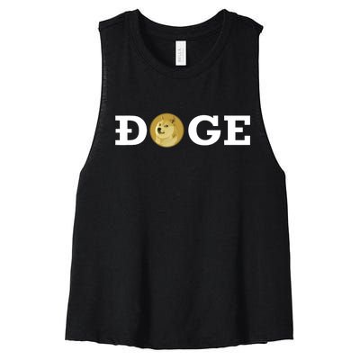 Dogecoin Cryptocurrency Blockchain Shiba Inu Doge Dogecoin Women's Racerback Cropped Tank