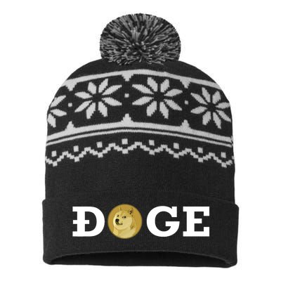 Dogecoin Cryptocurrency Blockchain Shiba Inu Doge Dogecoin USA-Made Snowflake Beanie