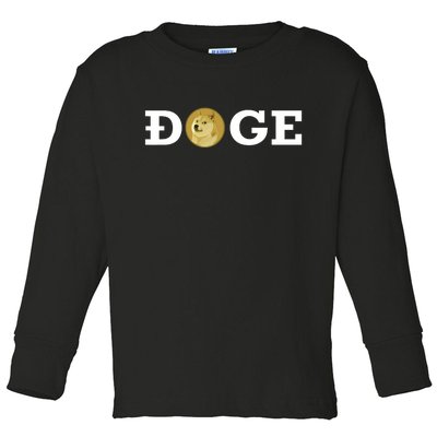 Dogecoin Cryptocurrency Blockchain Shiba Inu Doge Dogecoin Toddler Long Sleeve Shirt