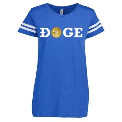 Dogecoin Cryptocurrency Blockchain Shiba Inu Doge Dogecoin Enza Ladies Jersey Football T-Shirt