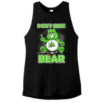 Dont Care Bear Smoking Weed Cannabis Marijuana 4 20 Stoner Gift 2 Ladies PosiCharge Tri-Blend Wicking Tank