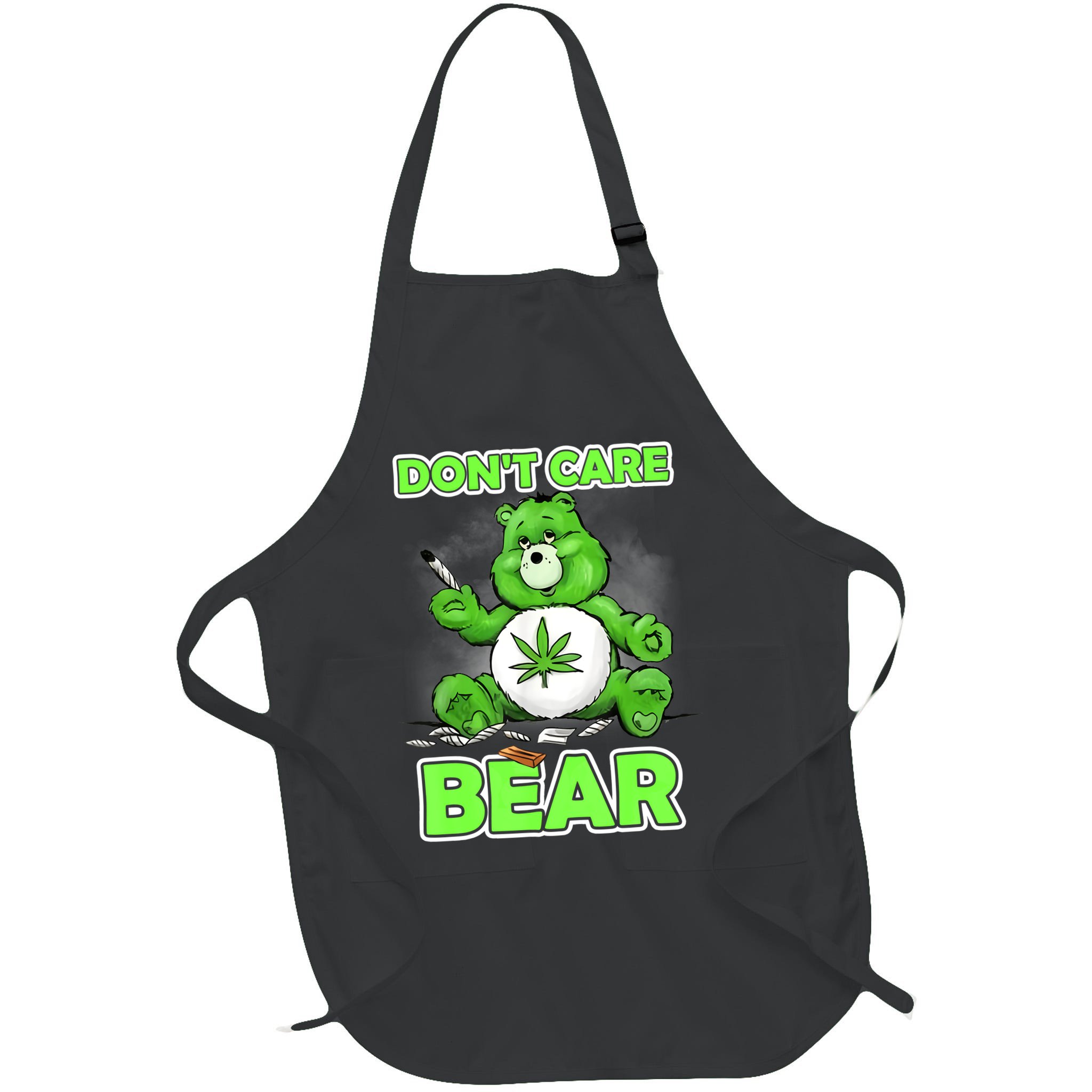 Dont Care Bear Smoking Weed Cannabis Marijuana 4 20 Stoner Gift 2 Apron