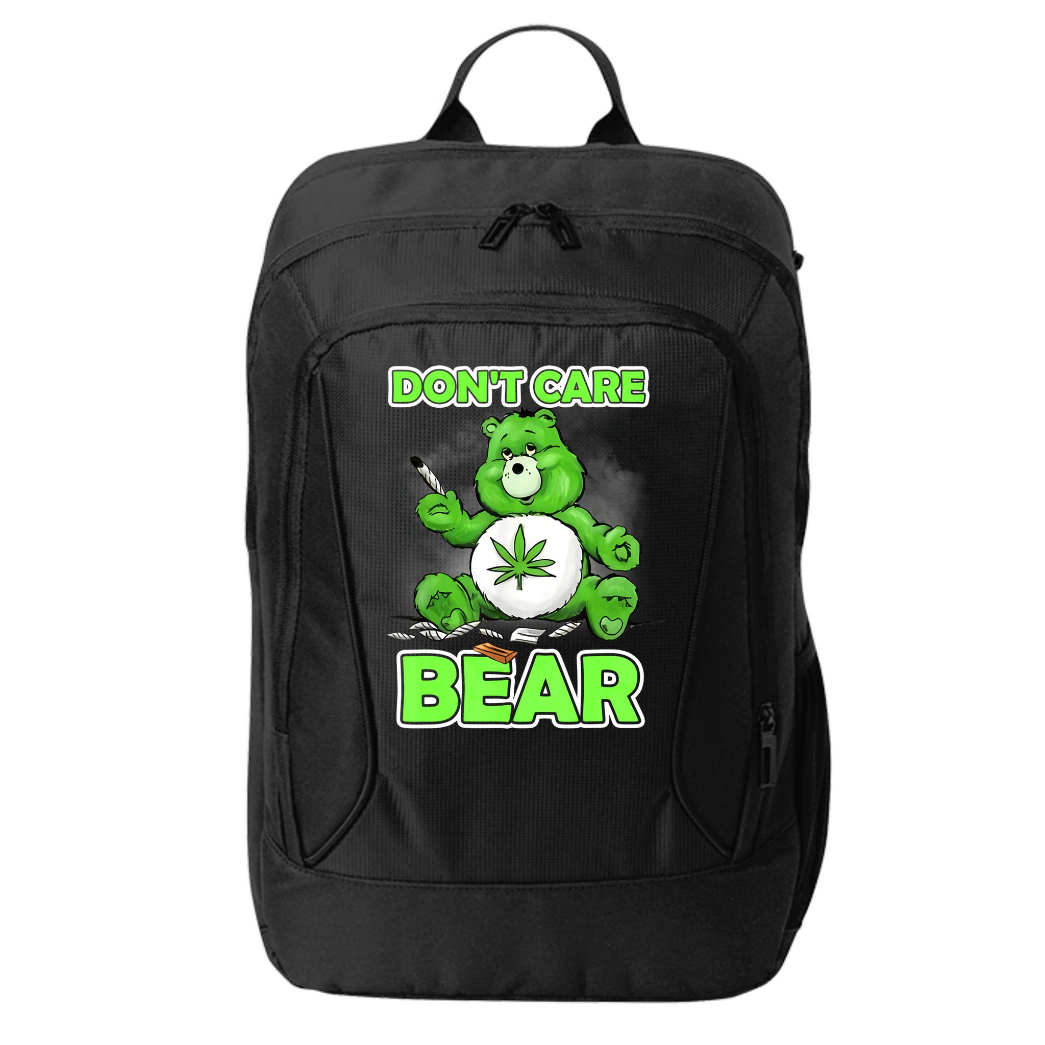 Dont Care Bear Smoking Weed Cannabis Marijuana 4 20 Stoner Gift 2 City Backpack