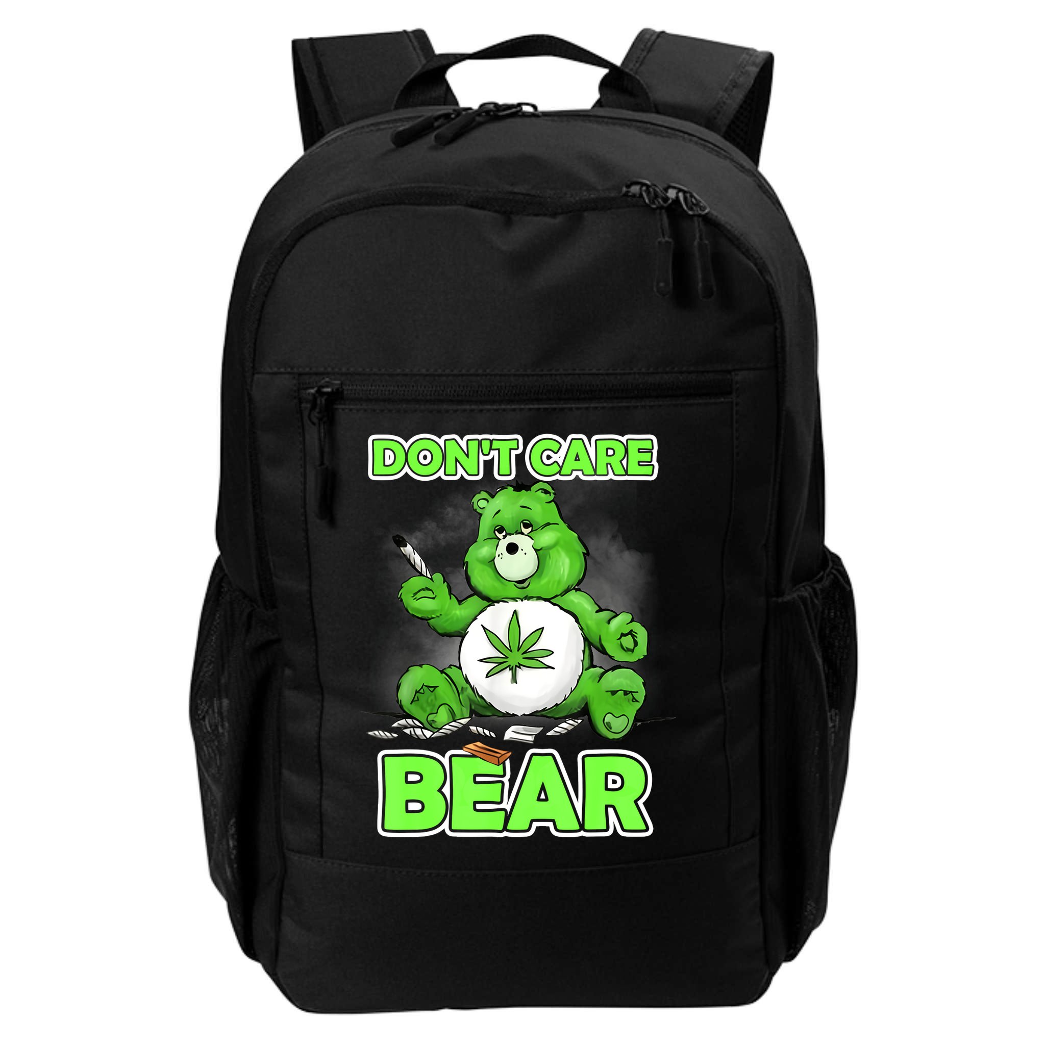 Dont Care Bear Smoking Weed Cannabis Marijuana 4 20 Stoner Gift 2 Backpack