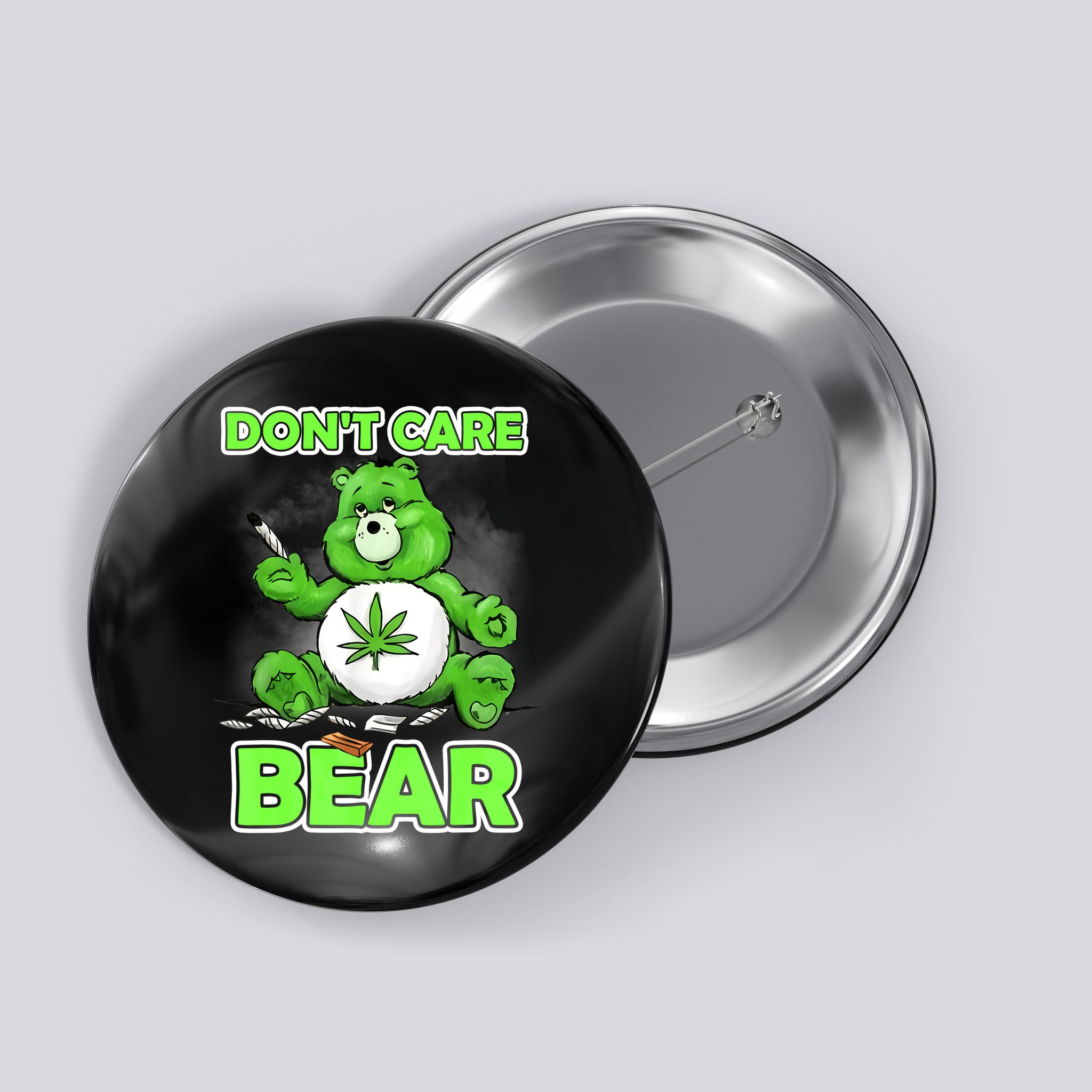 Dont Care Bear Smoking Weed Cannabis Marijuana 4 20 Stoner Gift 2 Button