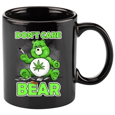 Dont Care Bear Smoking Weed Cannabis Marijuana 4 20 Stoner Gift 2 11oz C Handle Ceramic Mug