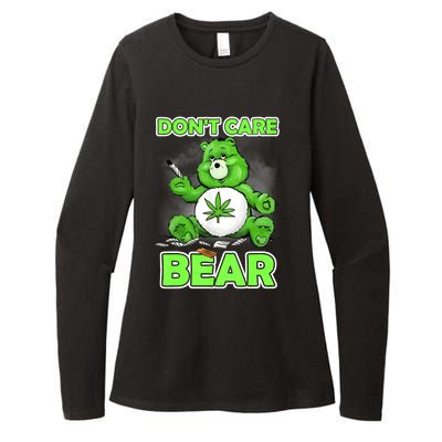 Dont Care Bear Smoking Weed Cannabis Marijuana 4 20 Stoner Gift 2 Womens CVC Long Sleeve Shirt